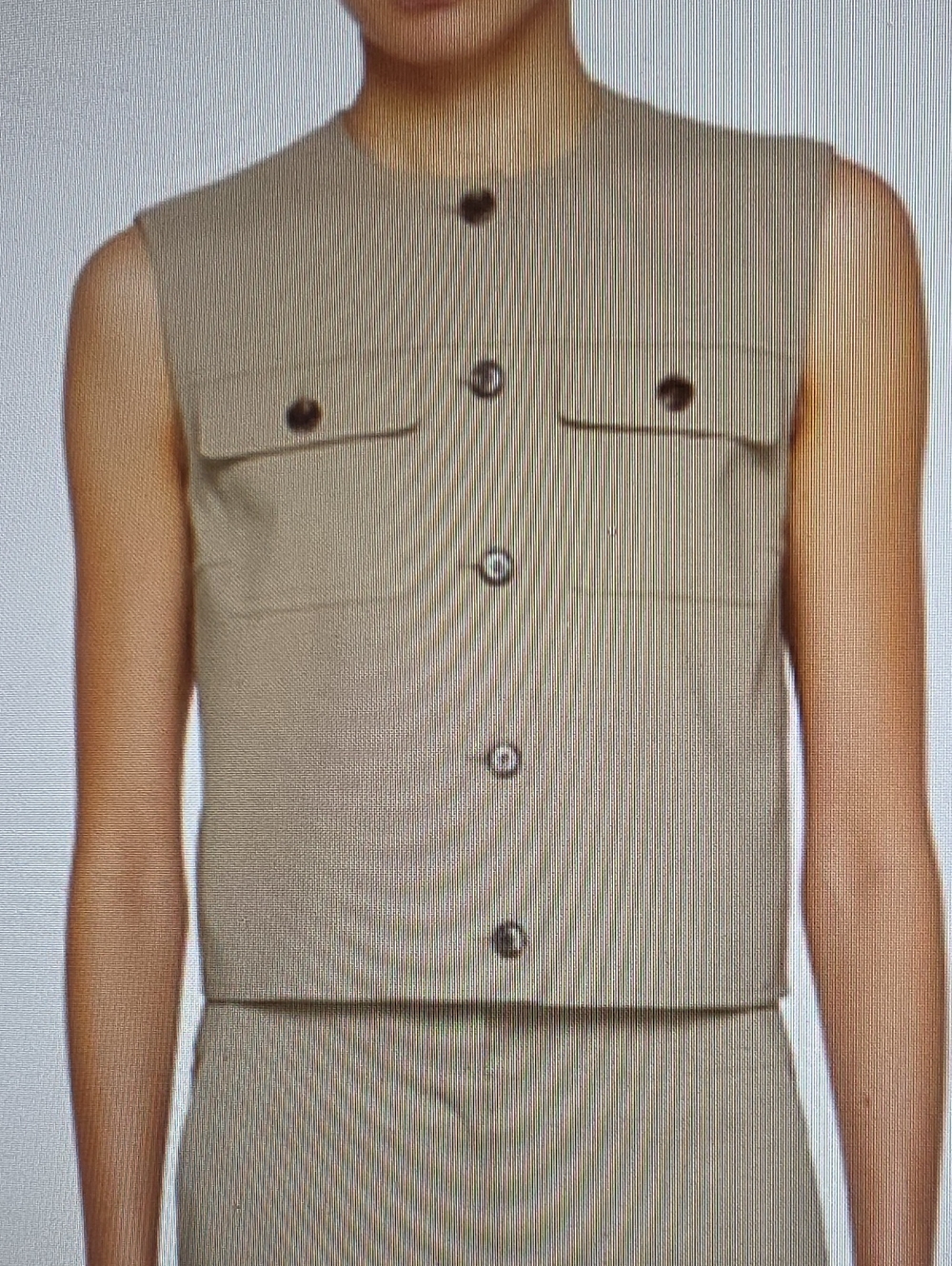 Theory Trucker Vest Soft Taupe Size 4